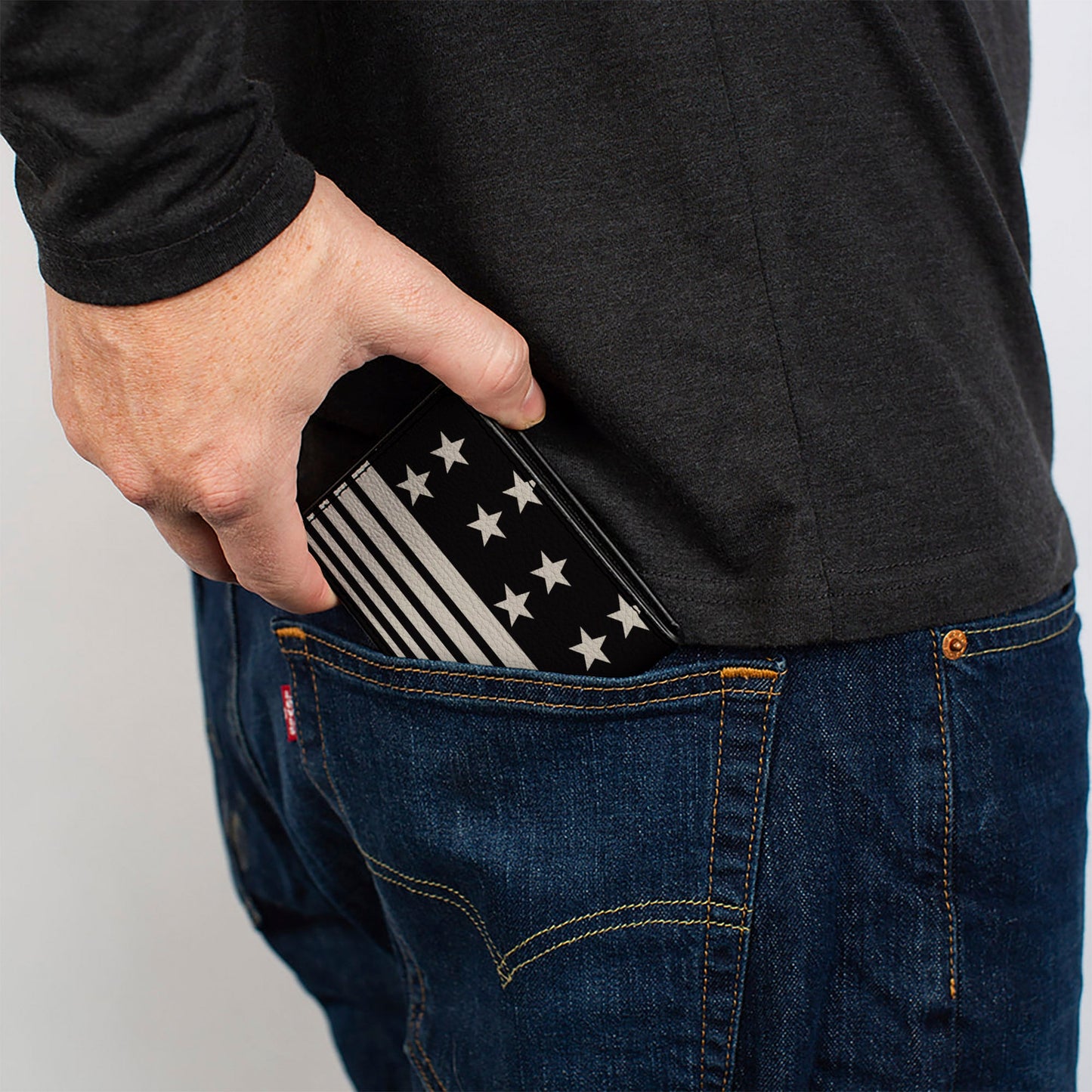 Bi-Fold Wallet - Americana Stars & Stripes8 Black Cream