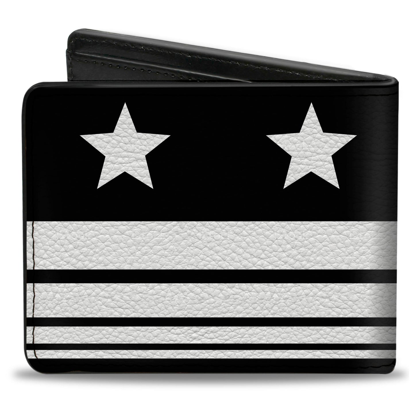 Bi-Fold Wallet - Americana Stars & Stripes4 Black White