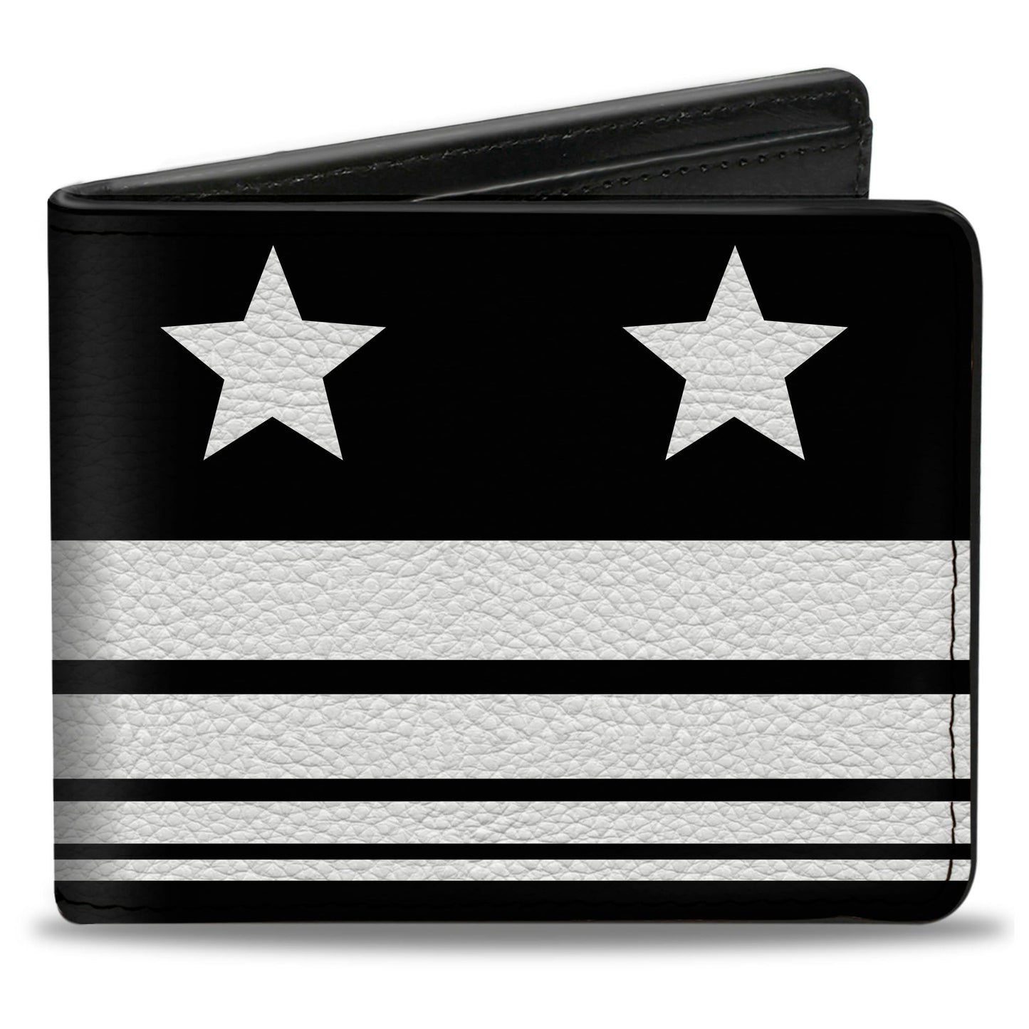 Bi-Fold Wallet - Americana Stars & Stripes4 Black White