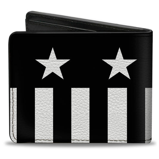 Bi-Fold Wallet - Americana Stars & Stripes Black White
