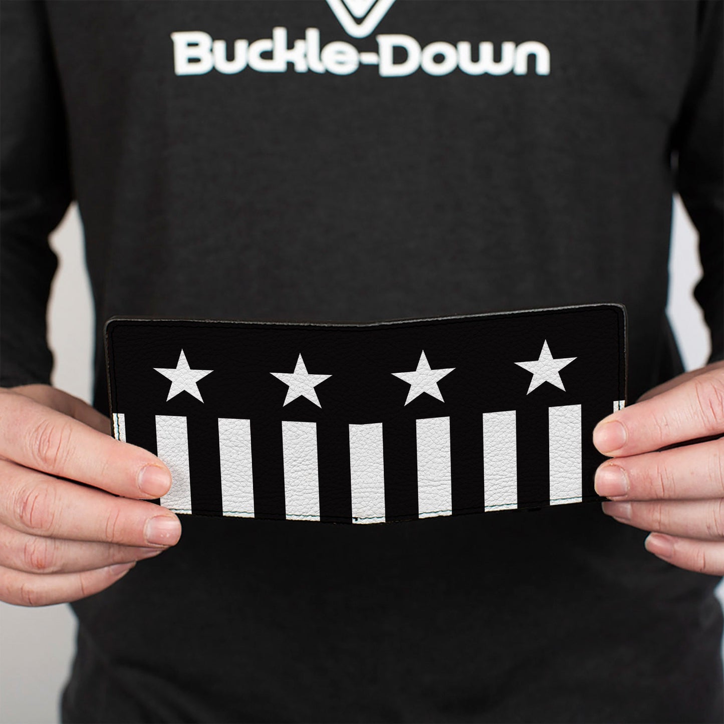 Bi-Fold Wallet - Americana Stars & Stripes Black White
