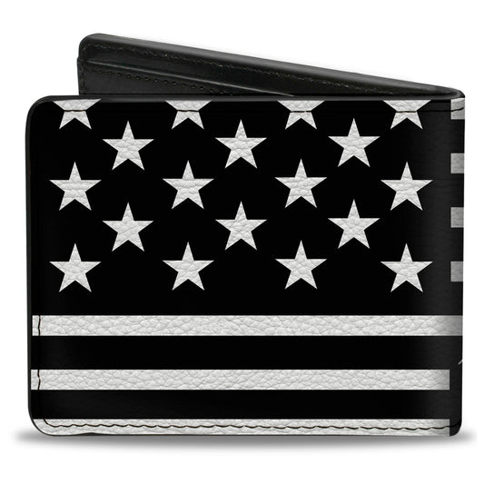 Bi-Fold Wallet - Americana Flag WE THE PEOPLE Black White
