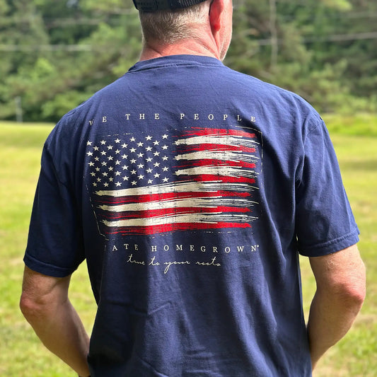 We The People Flag - Comfort Color Pocket Tee
