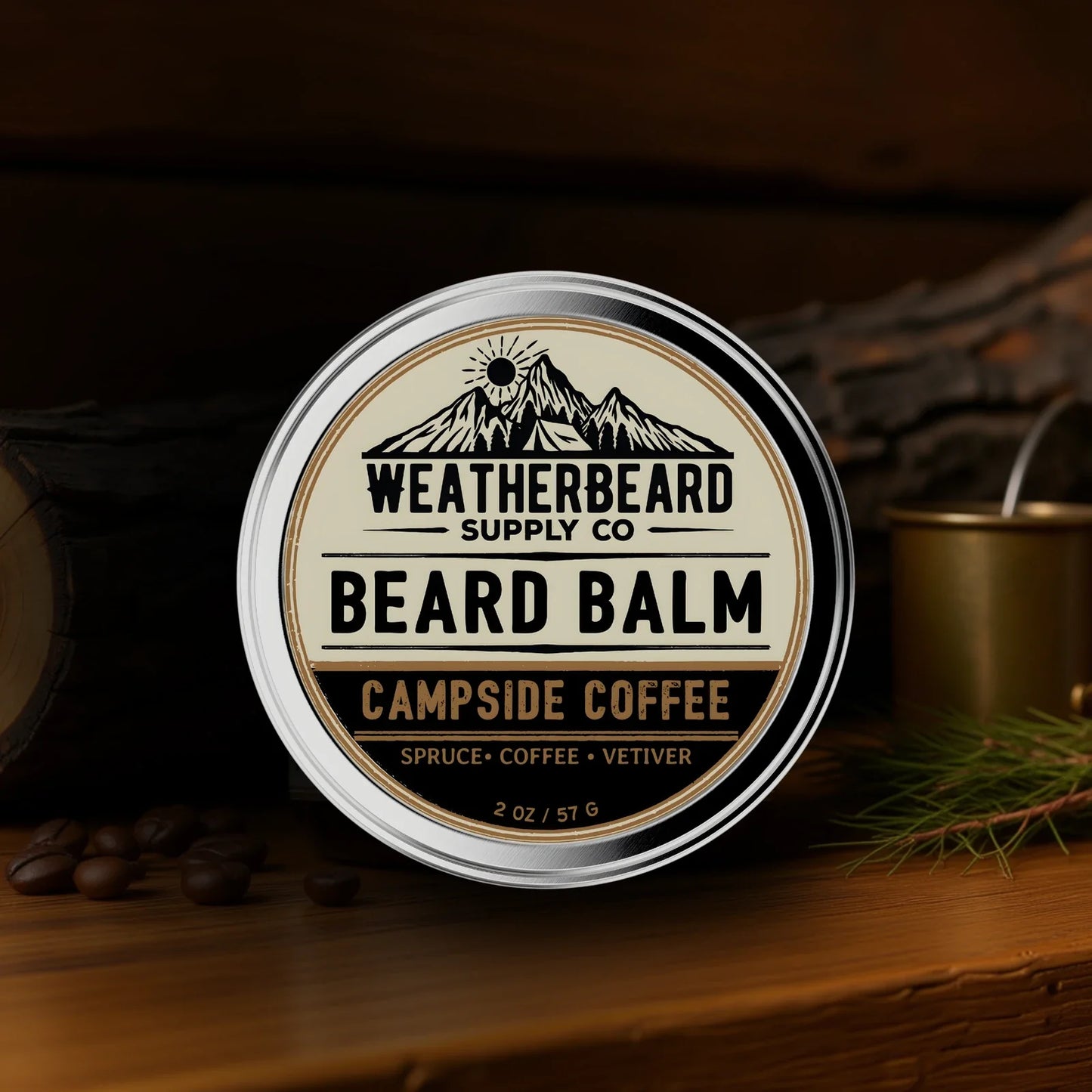 Campside Coffee Beard Balm - Spruce, Coffee, Vetiver