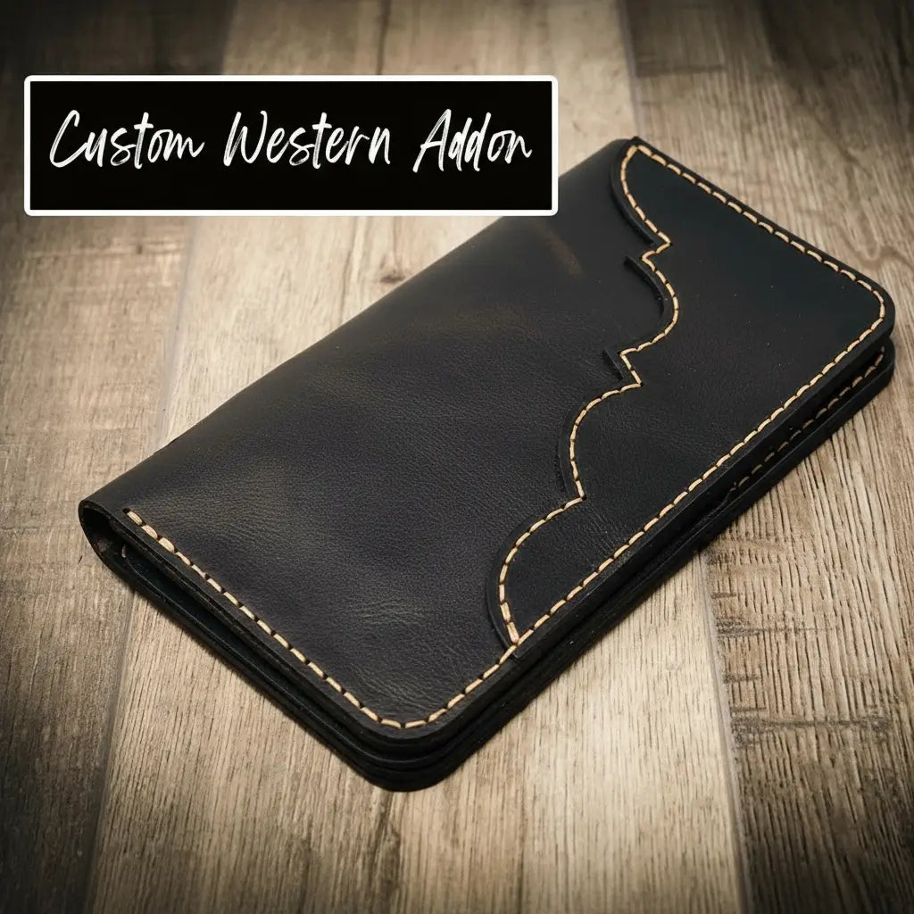 Badge Long Wallet - Black