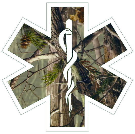 WOODS CAMO STAR OF LIFE REFLECTIVE HELMET DECAL