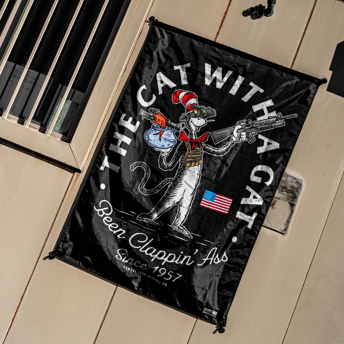 Cat With A Gat 3'x5' Flag