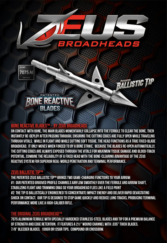 ZEUS 125 GRAIN BROADHEADS (3 PACK)