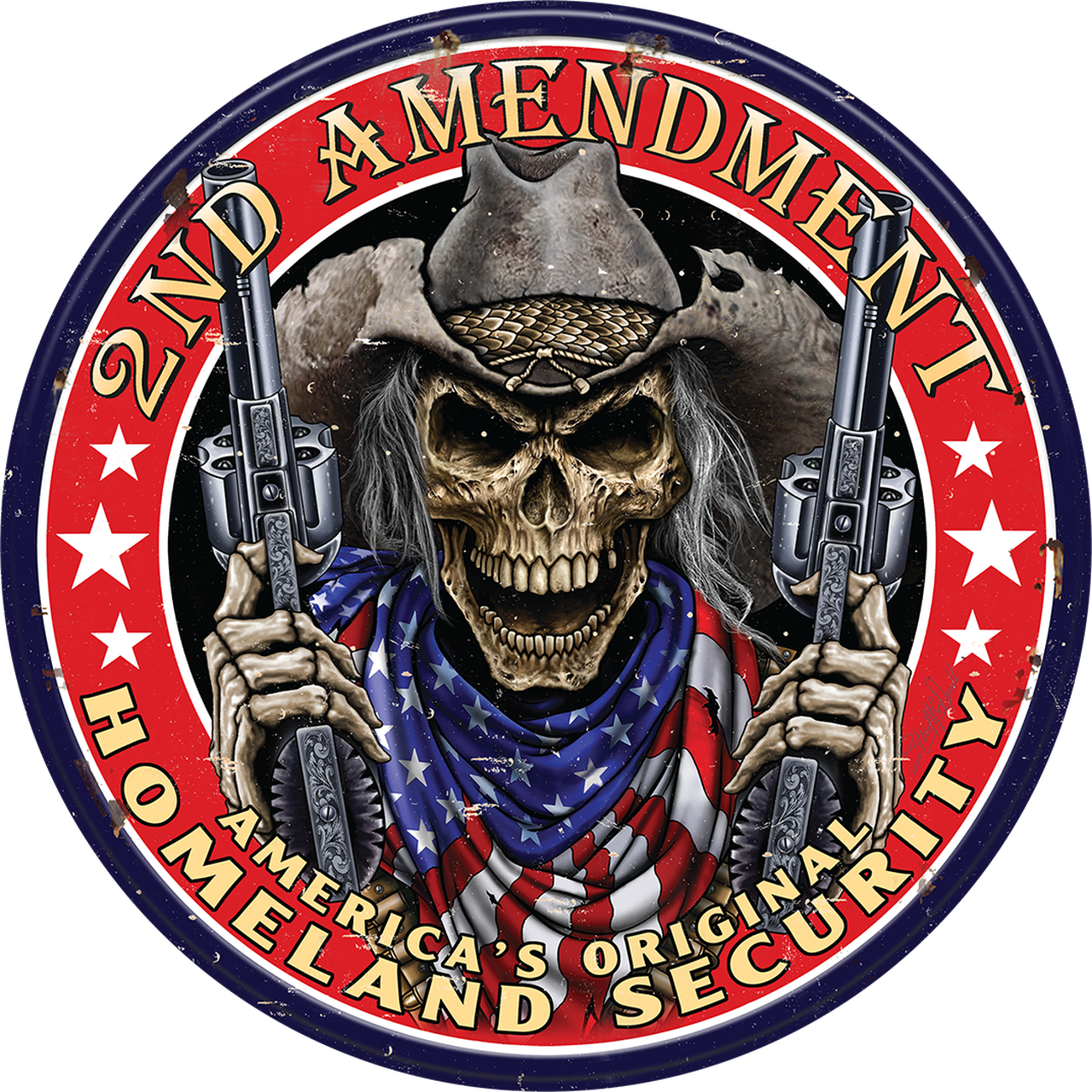 ROUND - 2nd Amendment Tin Sign