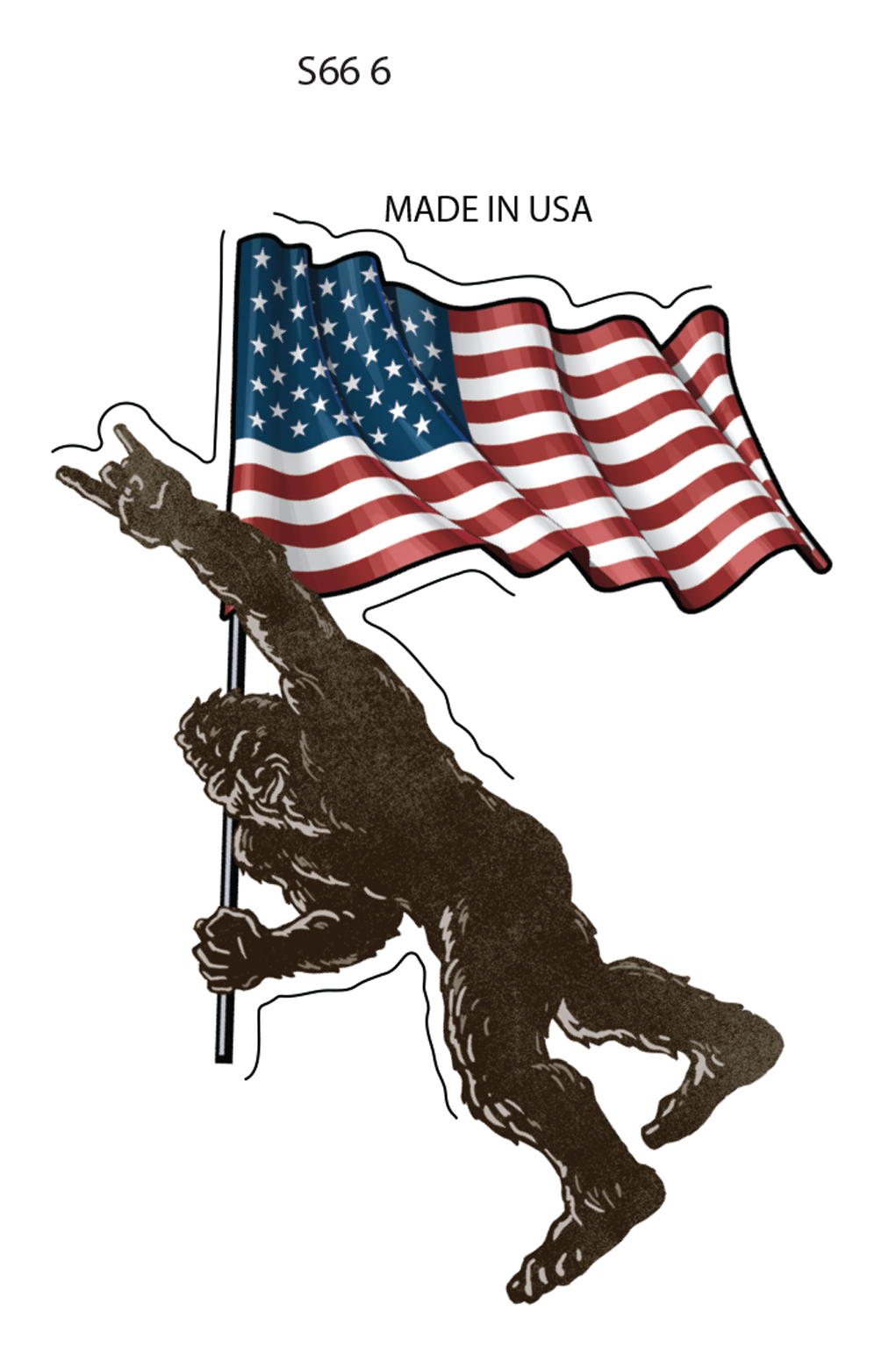 Sticker - Big Foot Flag (Set of 6)