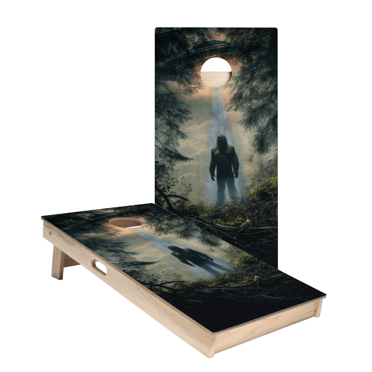 Alien Sasquatch Star Cornhole Boards