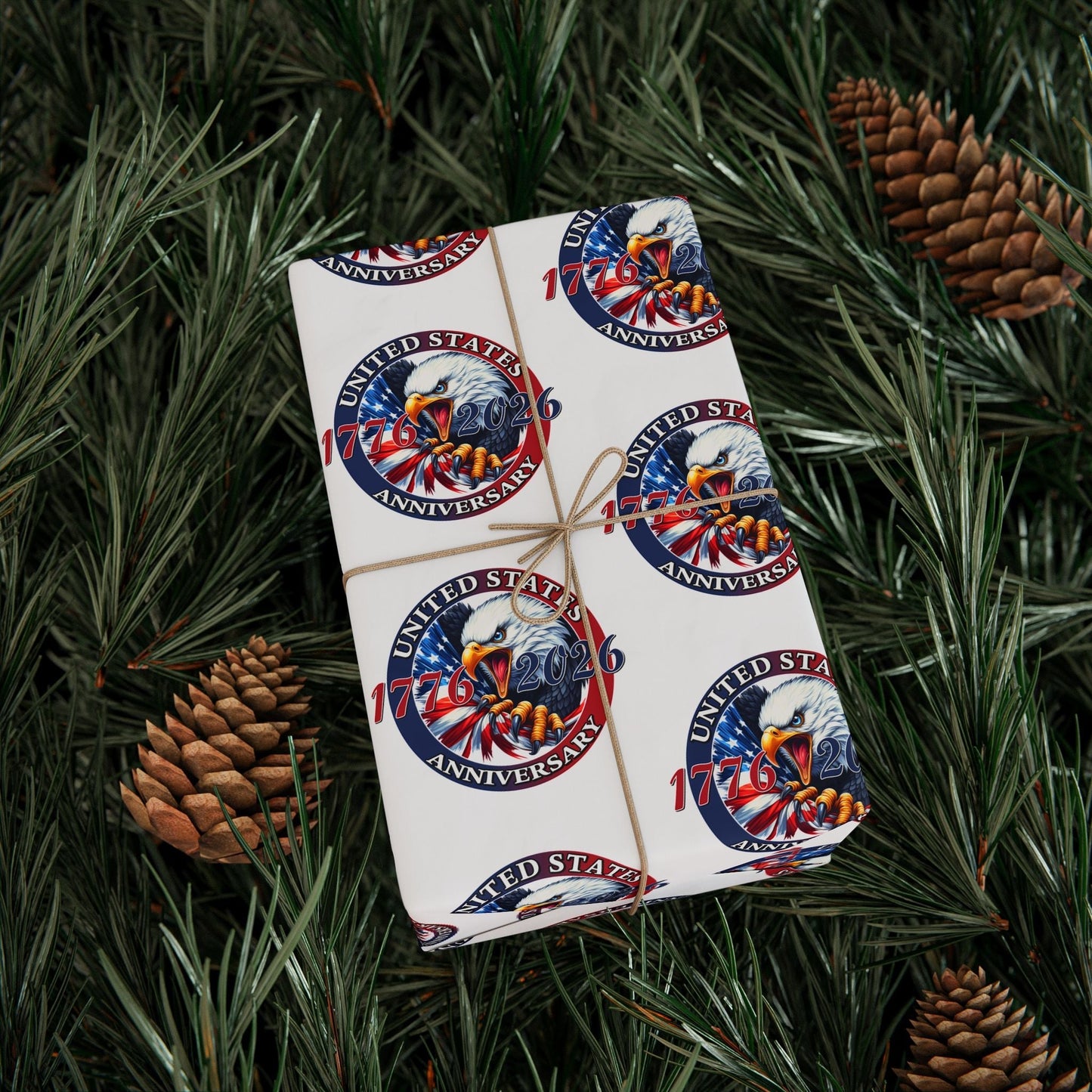 America 250th Anniversary Patriotic Custom Wrapping Paper Roll – 1776–2026 Edition
