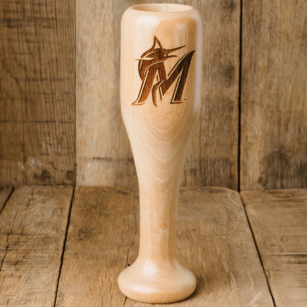Miami Marlins "M" Wined Up® | Baseball Bat Wine Mug