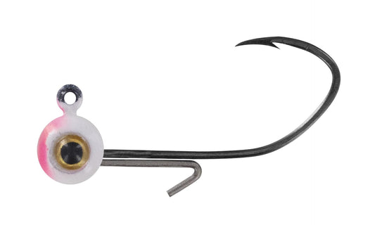 Cam's 20ct. Premium White & Pink (1/16 #4 Nasty Bend Hook) Holographic Life Like Double Paint Jig Head