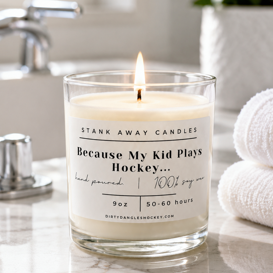 Because My Kid Plays Hockey Candle