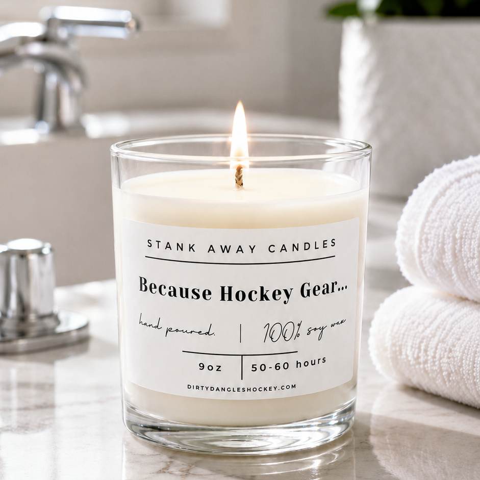 Because Hockey Gear Candle