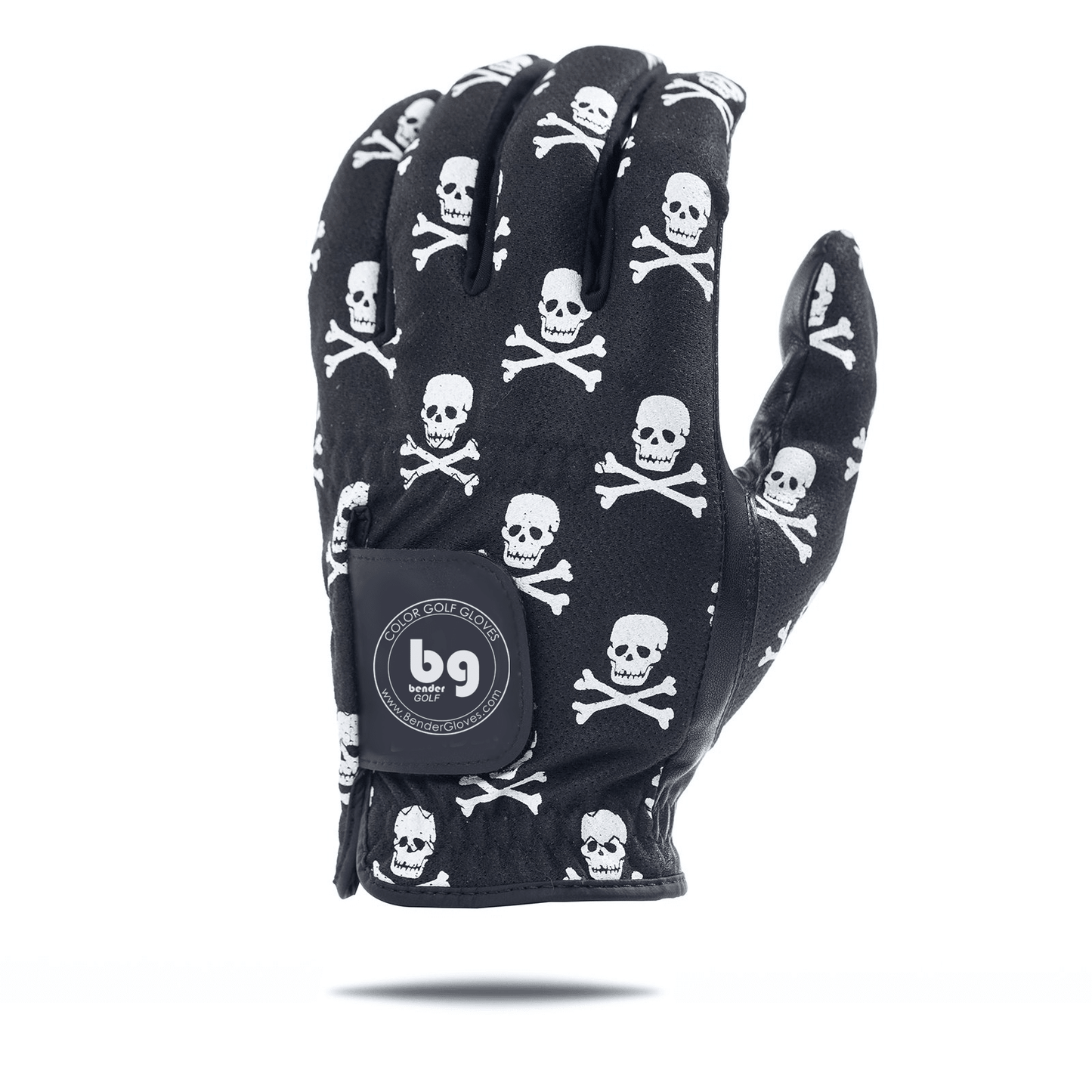 Black Skull and Crossbones Mesh Golf Glove
