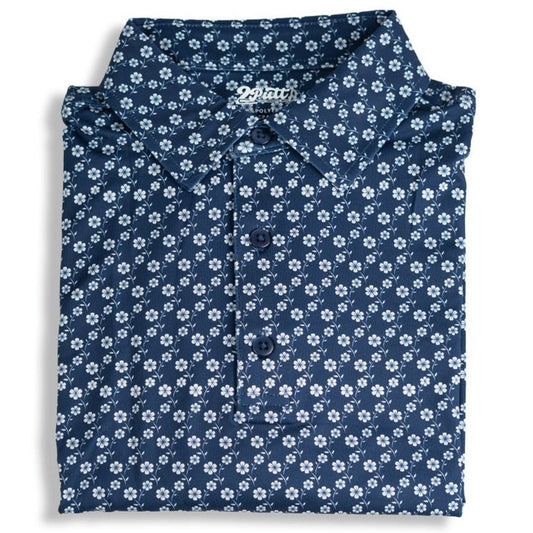 Blue Floral Men's Polo