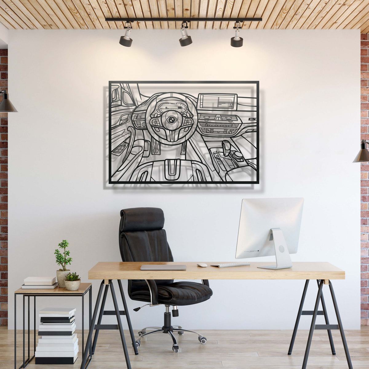 M5 CS Driver's Cockpit Metal Frame Wall Art - MT1465