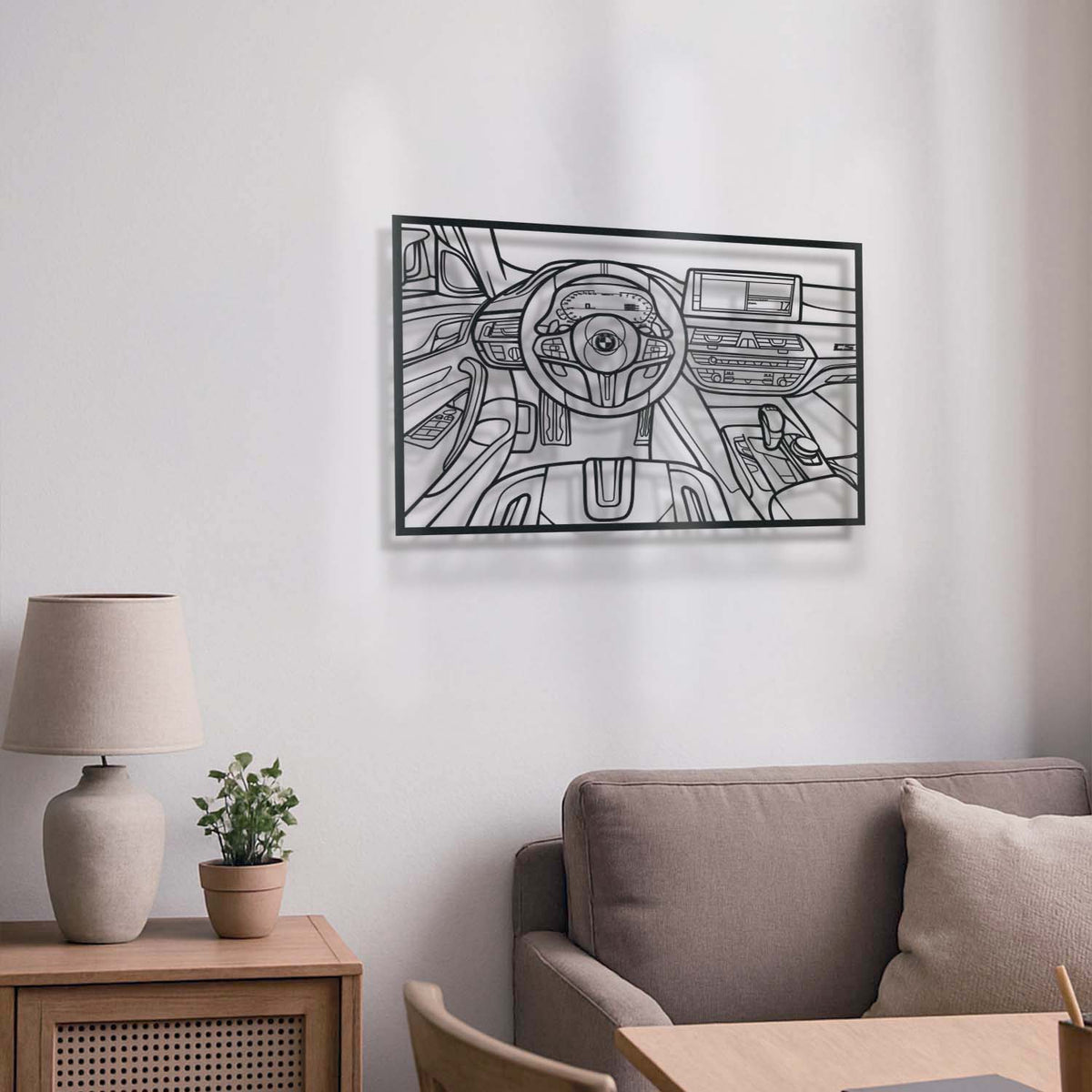 M5 CS Driver's Cockpit Metal Frame Wall Art - MT1465