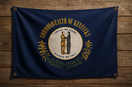 Kentucky Flag with Grommets Along the Edges for Wall Hanging