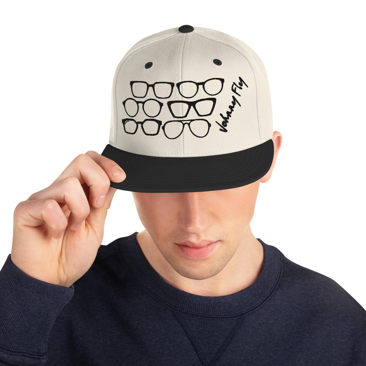 Fly Frames Snapback Hat - Creme/Black