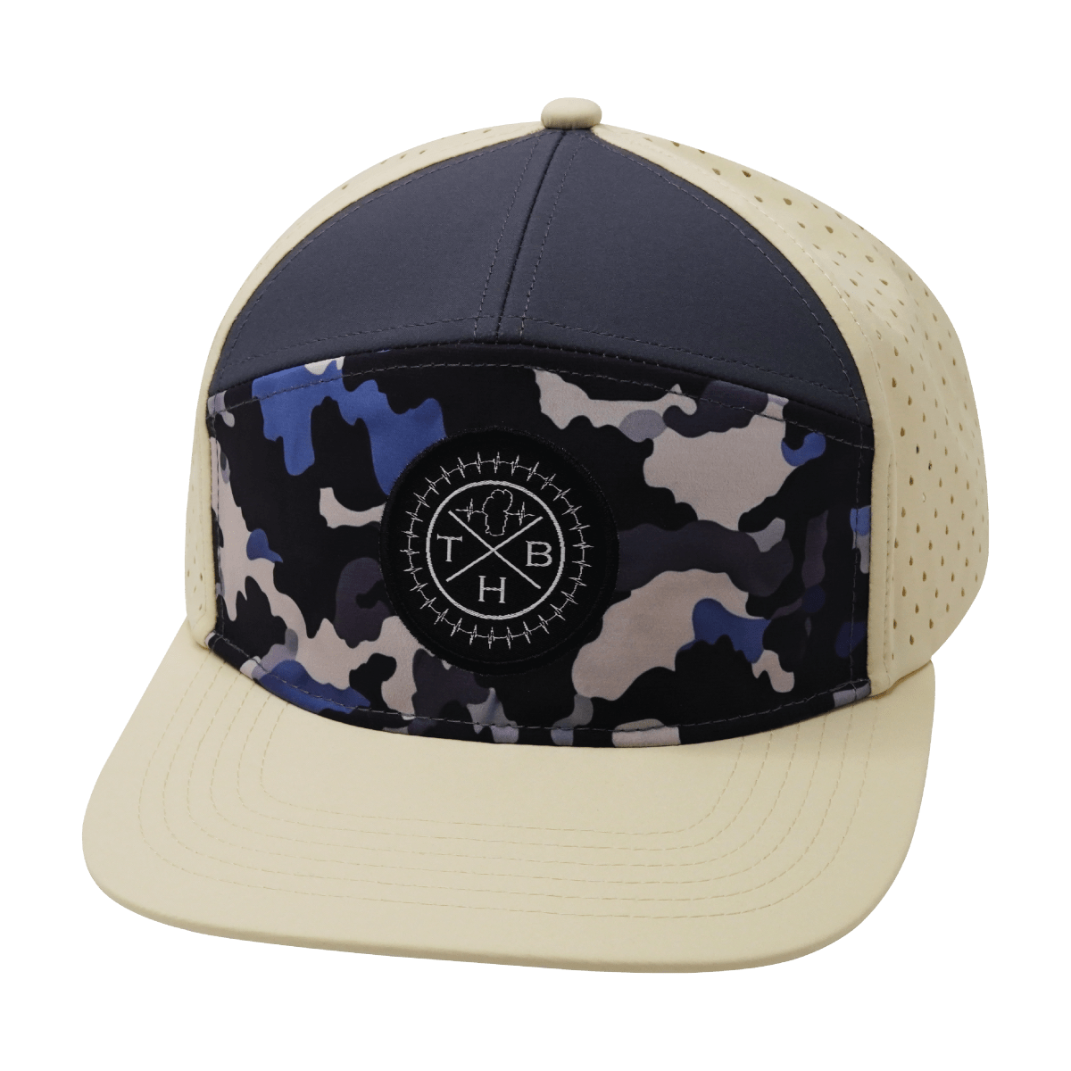 Color Vibes Hat - Flat Bill - Dusk Camo - Cream / Charcoal - Laser Mesh