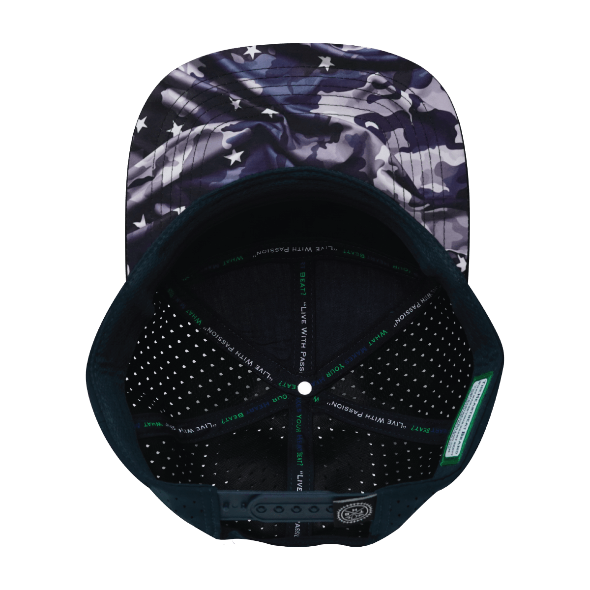 Color Vibes Hat - Flat Bill - Patriots Night - Black / White / Navy - Laser Mesh