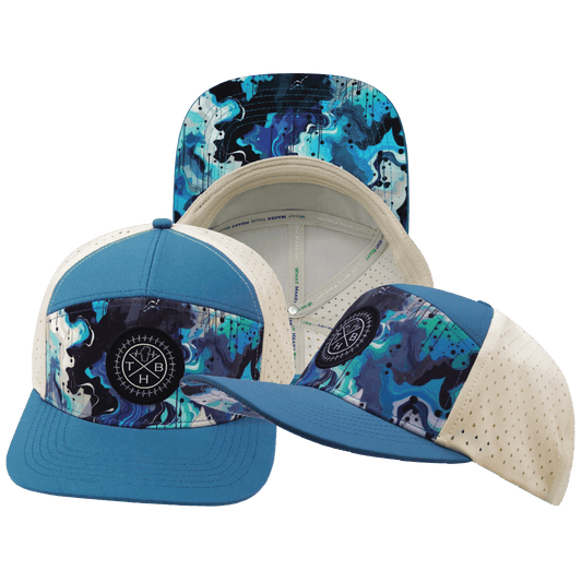 **ADULT** Color Vibes Hat - Flat Bill - Blue Dream - Slate Blue / Cream - Laser Mesh