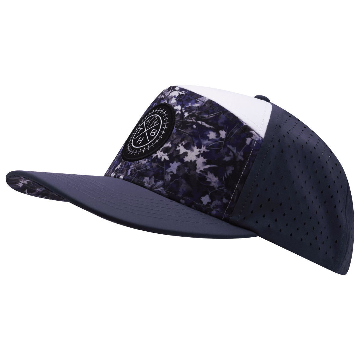 Color Vibes Hat - Flat Bill - Blue Fall Camo - Charcoal / White - Laser Mesh