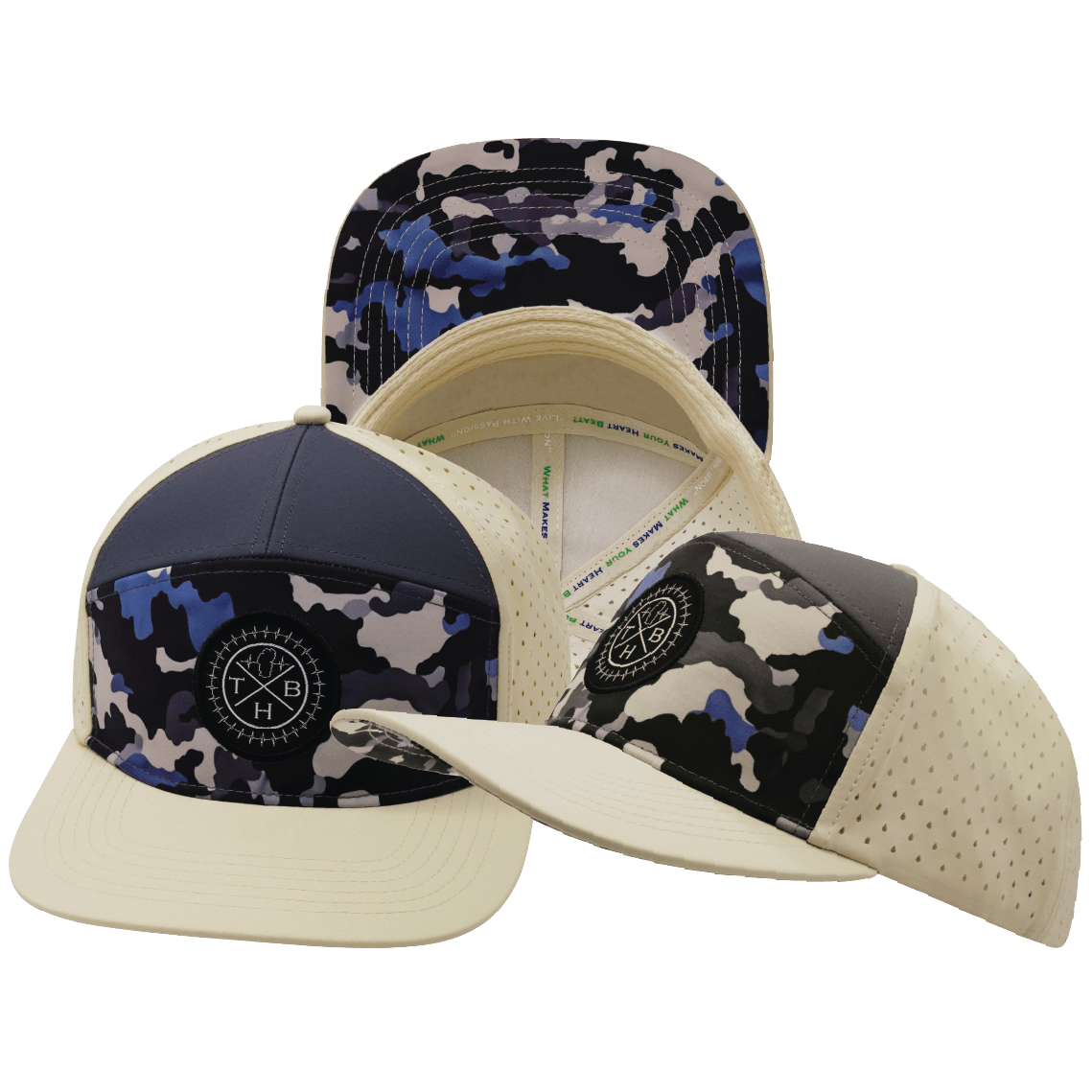 Color Vibes Hat - Flat Bill - Dusk Camo - Cream / Charcoal - Laser Mesh