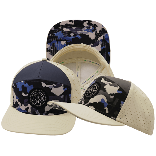 **ADULT** Color Vibes Hat - Flat Bill - Dusk Camo - Cream / Charcoal - Laser Mesh
