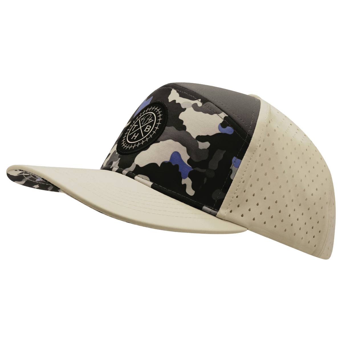 Color Vibes Hat - Flat Bill - Dusk Camo - Cream / Charcoal - Laser Mesh