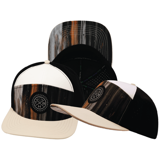 **ADULT** Color Vibes Hat - Flat Bill - Mystic Tree - Cream / White / Black - Laser Mesh