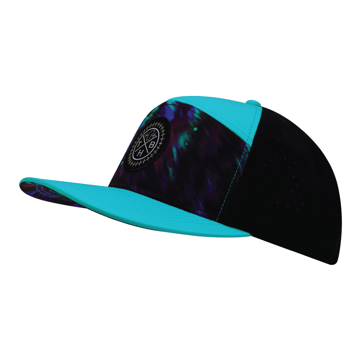 Color Vibes Hat - Flat Bill - Space Dust - Neon Green Blue / Black - Laser Mesh