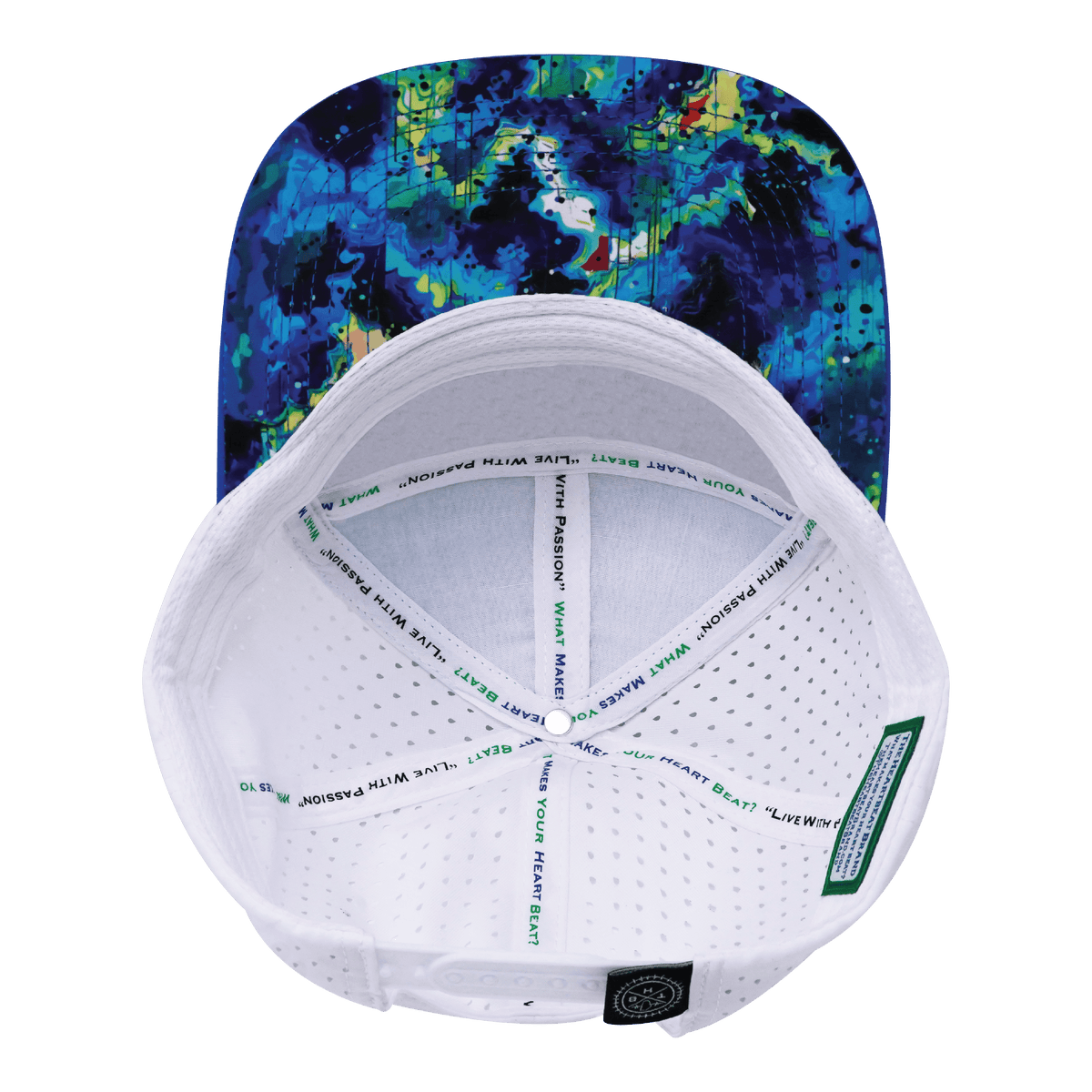 Color Vibes Hat - Flat Bill - Starry Bright - Blue / Neon Green Blue / White - Laser Mesh