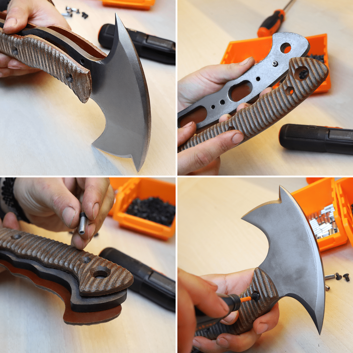 Compact tomahawk "Mingan" with polymer composite handle