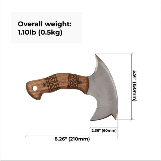 Compact tomahawk "NIKIDO" with engraved handle