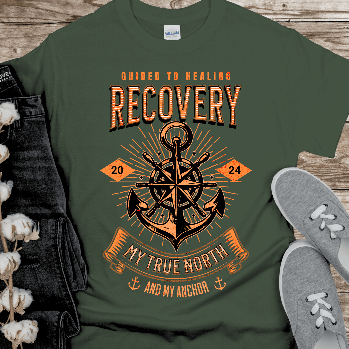 Custom Recovery T-Shirt | Inspiring Sobriety |   Recovery - My True North