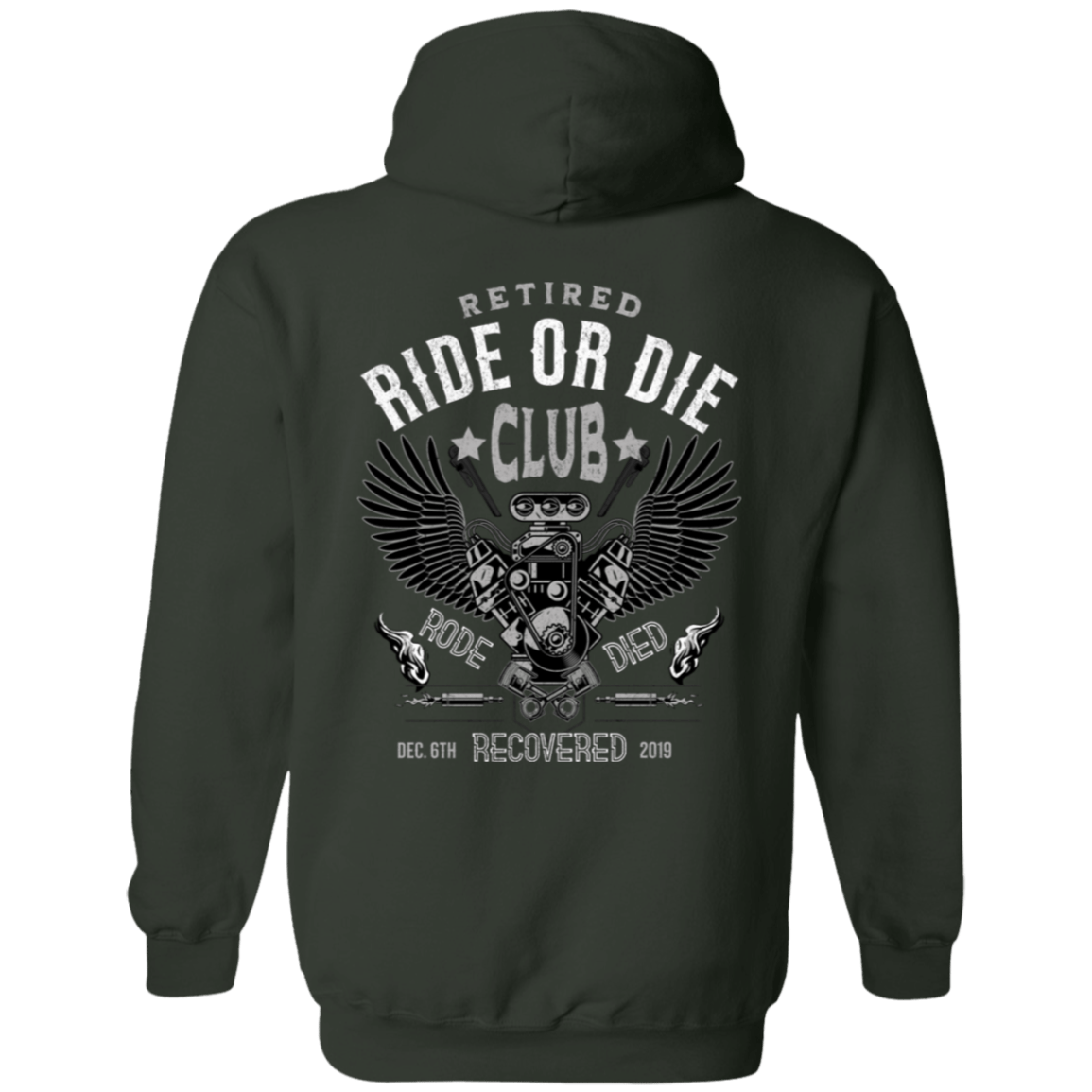 Custom Recovery Zip Hoodie  | Inspiring Sobriety |  Retired Ride or Die Club