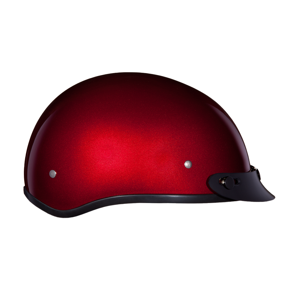 DOT Approved Daytona Skull Cap Half Shell Motorcycle Helmet - Beanie Style for Motorcycles, Cruisers, Scooters, and Mopeds - Black Cherry