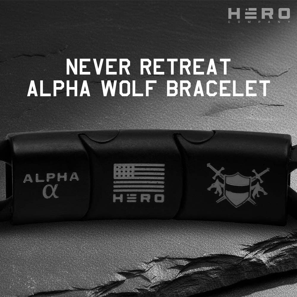 Never Retreat Alpha Wolf Cuban Link Necklace: Helps Pair Veterans With A Service Dog Or Shelter Dog -Faire