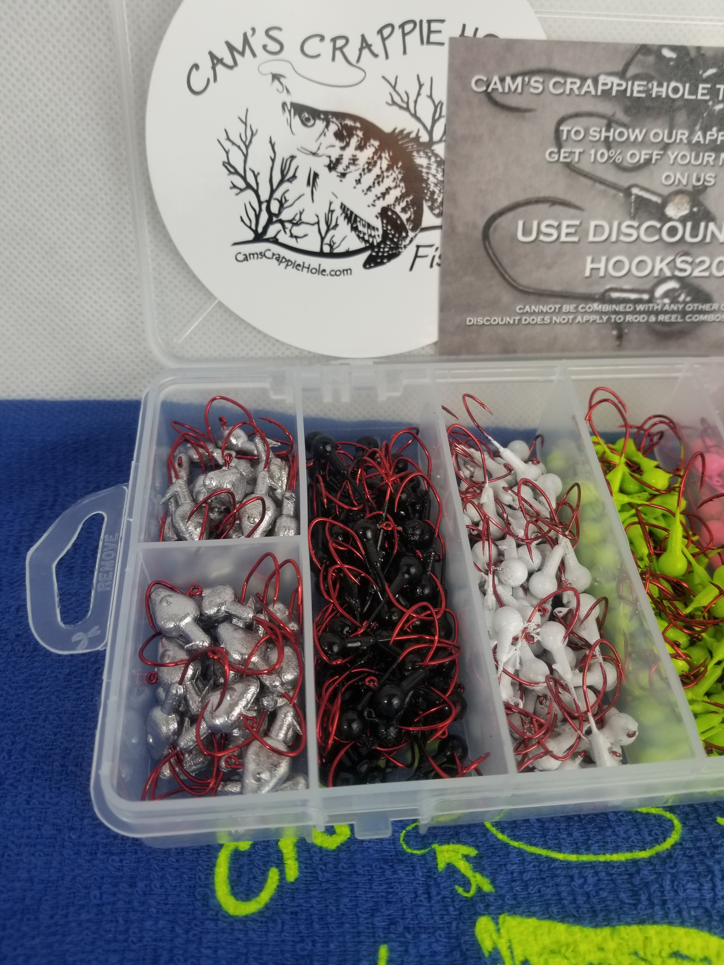 Cam's 120pc. Hand Painted 1/16 #2 Red "Nasty Bend Hooks" Jighead Assortment Kit