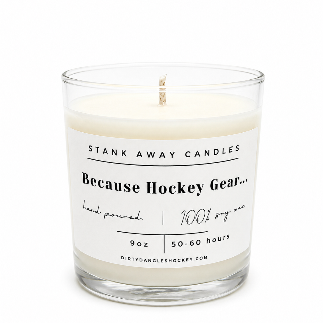 Because Hockey Gear Candle