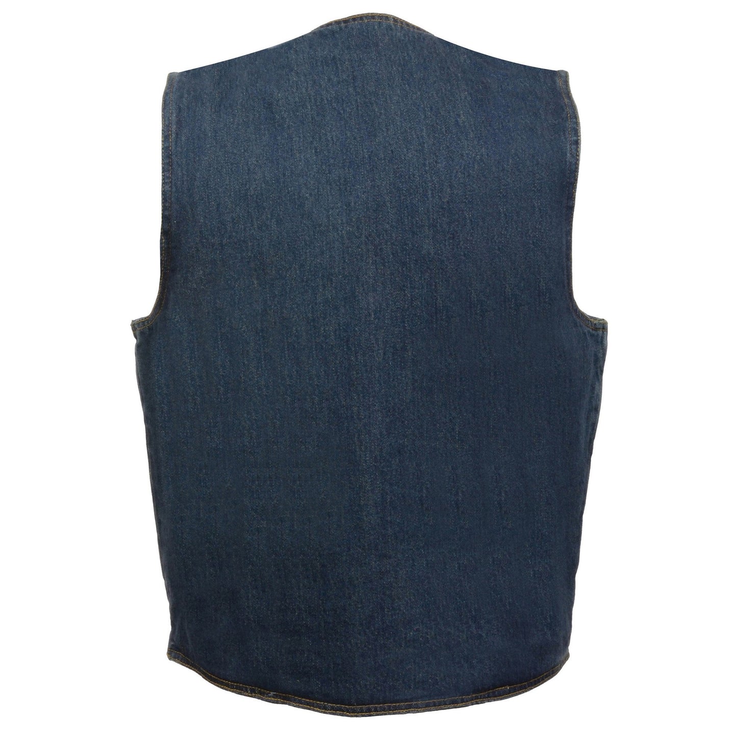 Milwaukee Leather DM1310 Men's Classic Blue Denim Western Style Cowboy Biker Vest w/ Snap Button Closure