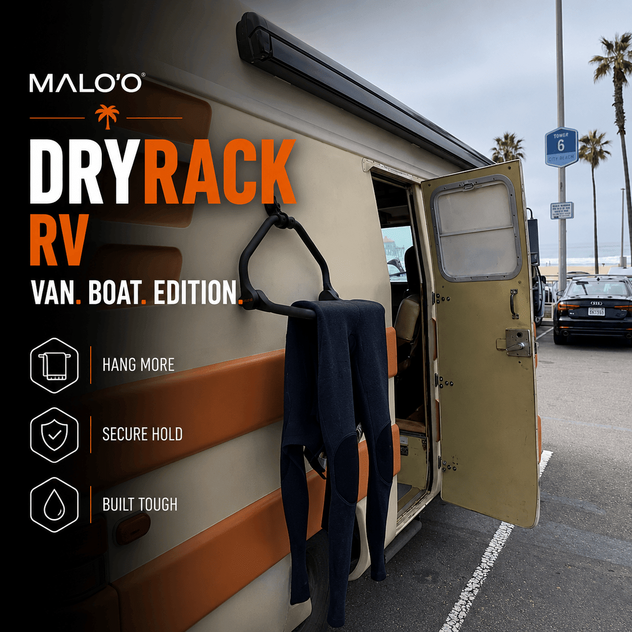 DryRack RV, Van & Boat Edition – Heavy-Duty Suction Mount Drying Rack for Outdoor Gear
