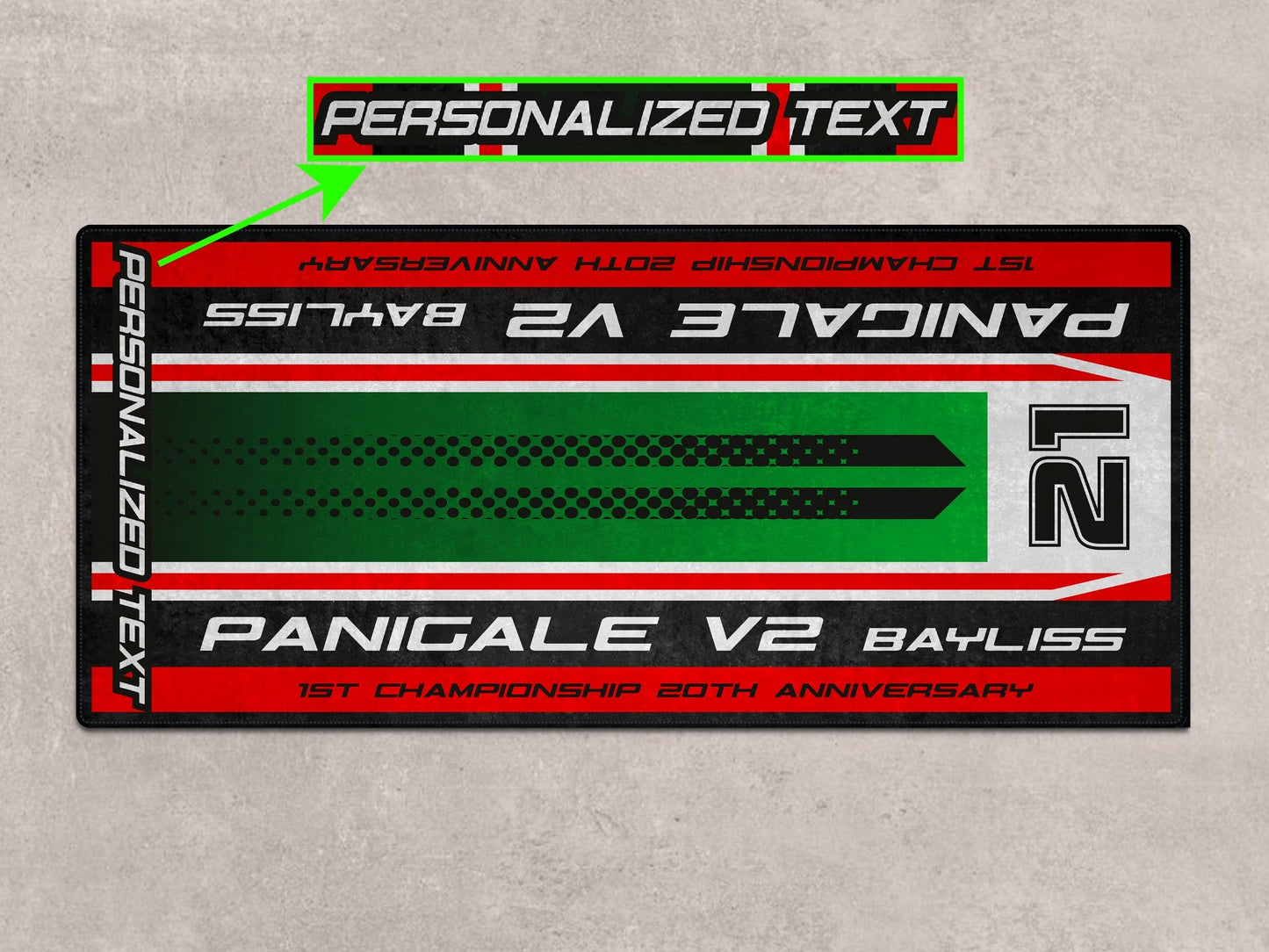 MPM Motorcycle Mat for Ducati Panigale V2 Bayliss 1st Championship 20th Anniversary - MM7193