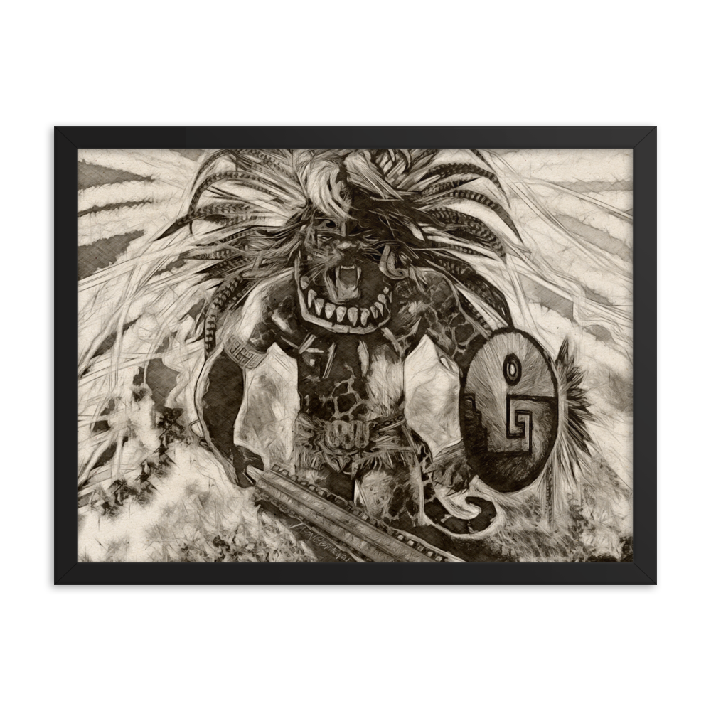 Azteca Jaguar Warrior Framed poster