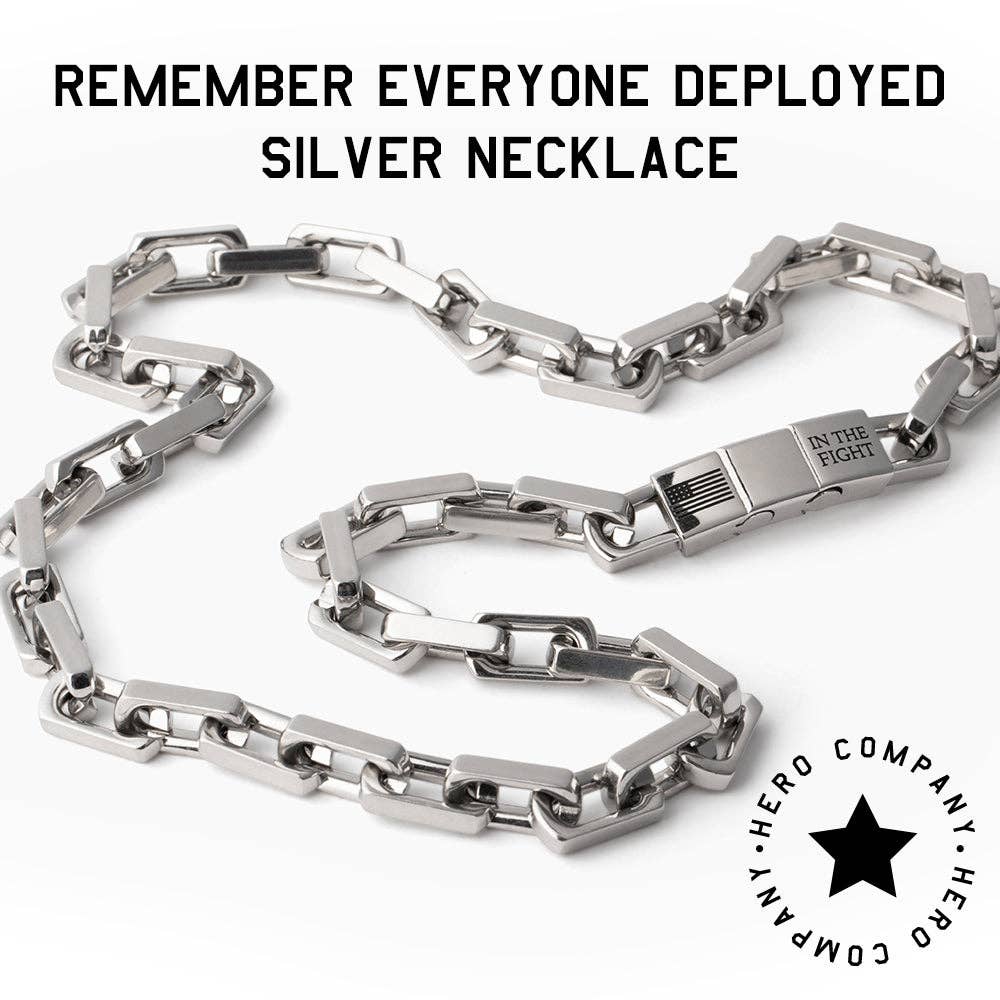 R.E.D. Remember Everyone Deployed Silver Necklace -Faire