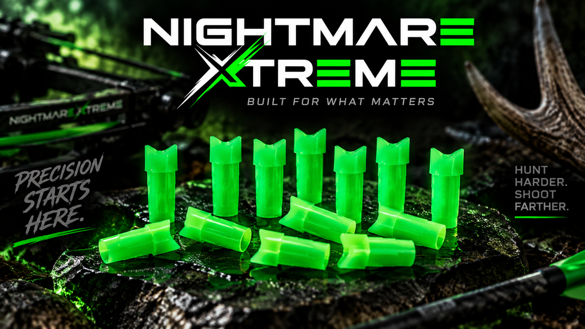 NIGHTMARE XTREME™ Half Moon Crossbow Nocks - 12 pack Green
